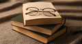 Glasses Resting on Stack of Books Royalty Free Stock Photo
