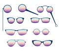 Glasses silhouette vector set.