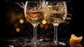 glasses of sparkling champagne