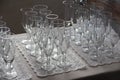 Glasses for sparkling wine on a tablet Royalty Free Stock Photo
