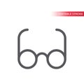 Glasses or spectacles line vector icon. Simple eyeglasses.