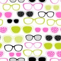 Glasses and sunglasses seamless pattern. Vector