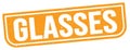 GLASSES text written on orange stamp sign