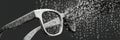 Glasses Transforming Into Binary Code, Representing Artificial Intelligence Perception and Technology Integration Royalty Free Stock Photo