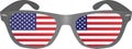 Glasses with usa flag inside
