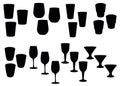 Glasses for Vicki and wine. Serving glasses and wine glasses in the set Royalty Free Stock Photo