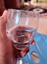 Glasses water and hands