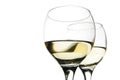 Glasses of white wine isolated Royalty Free Stock Photo
