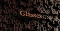 Glasses - Wooden 3D rendered letters/message