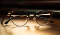 Glasses on the wooden table Royalty Free Stock Photo