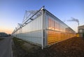 Glasshouse at dusk Royalty Free Stock Photo