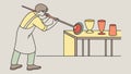 Glassmaker at Work, Artisanal Craft and Precision. vector design Generative AI Royalty Free Stock Photo