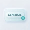 Glassmorphism GENERATE Button PNG Icon with Sparkle Symbol and Gradient Background for App Dashboard and UI UX Interface Design Royalty Free Stock Photo