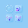 Glassmorphism icons, great design for any purposes. Vector illustration