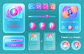 Glassmorphism mobile app with ui kit Royalty Free Stock Photo