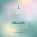 Glassmorphism vector concept. Glass effect login page. Mobile app login and signup UI concept. Blurered sign up form