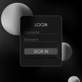 Glassmorphism vector concept. Glass effect login page. Mobile app login and signup UI concept.