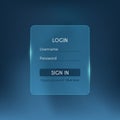 Glassmorphism vector concept. Glass effect login page. Mobile app login and signup UI concept. Neon sign up form design