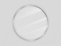 Glass plate in circle frame isolated on transparent background Royalty Free Stock Photo