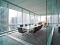Glasswalled office meeting room