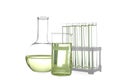 Glassware with liquids isolated. Laboratory analysis Royalty Free Stock Photo