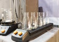 Glassware on magnetic stirrer and heater