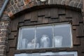 Glassware seen through a dirty glass window Royalty Free Stock Photo