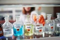 Glasswear with chemicals Royalty Free Stock Photo