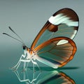 Glasswing butterfly Greta oto. Beautiful Butterfly in Wildlife. Isolate on white background