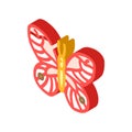 glasswing butterfly spring isometric icon vector illustration