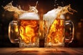 Glassy Beer mug clashing. Generate Ai