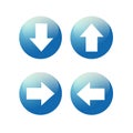 Glassy blue arrow web icon button