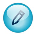 Glassy Blue Edit Icon Royalty Free Stock Photo