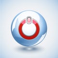 Glassy blue power button Royalty Free Stock Photo