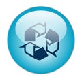 Glassy Blue Recycle Outline an Fill Icon