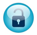 Glassy Blue Unlock Icon