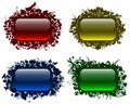 Glassy buttons in floral frames 2 Royalty Free Stock Photo