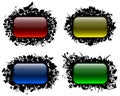 Glassy buttons in floral frames (set 2) Royalty Free Stock Photo