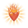 Glassy Flaming Heart Royalty Free Stock Photo