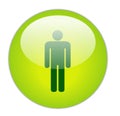 Glassy Green Gents Icon Royalty Free Stock Photo