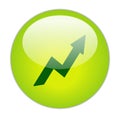 Glassy Green Profit Icon Royalty Free Stock Photo