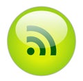 Glassy Green RSS Icon Royalty Free Stock Photo