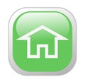 Glassy Green Square Home Icon