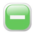 Glassy Green Square Minus Icon