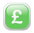 Glassy Green Square Pound Icon