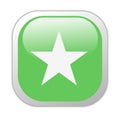 Glassy Green Square Star Icon