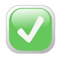 Glassy Green Square Tick Icon