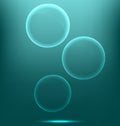 Glassy infographic circles icons on cyan