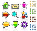 Glassy web icons.