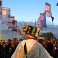 Glastonbury Festival beer hat festival fashion